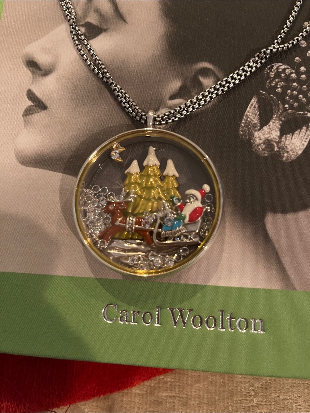 Brighton Silver Tone Holiday Scene Pendant Necklace - Picture 3 of 7